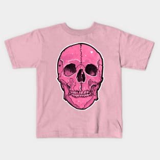 pretty pink skull Kids T-Shirt